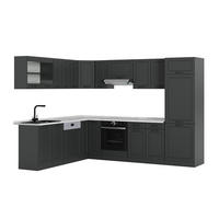 HÖRNKÖK R-Line, Antracit hus på landet/antracit, 287 x 227 cm, AP Marble - Antracit, Träbaserade material (287/206.8/60cm) - Vicco