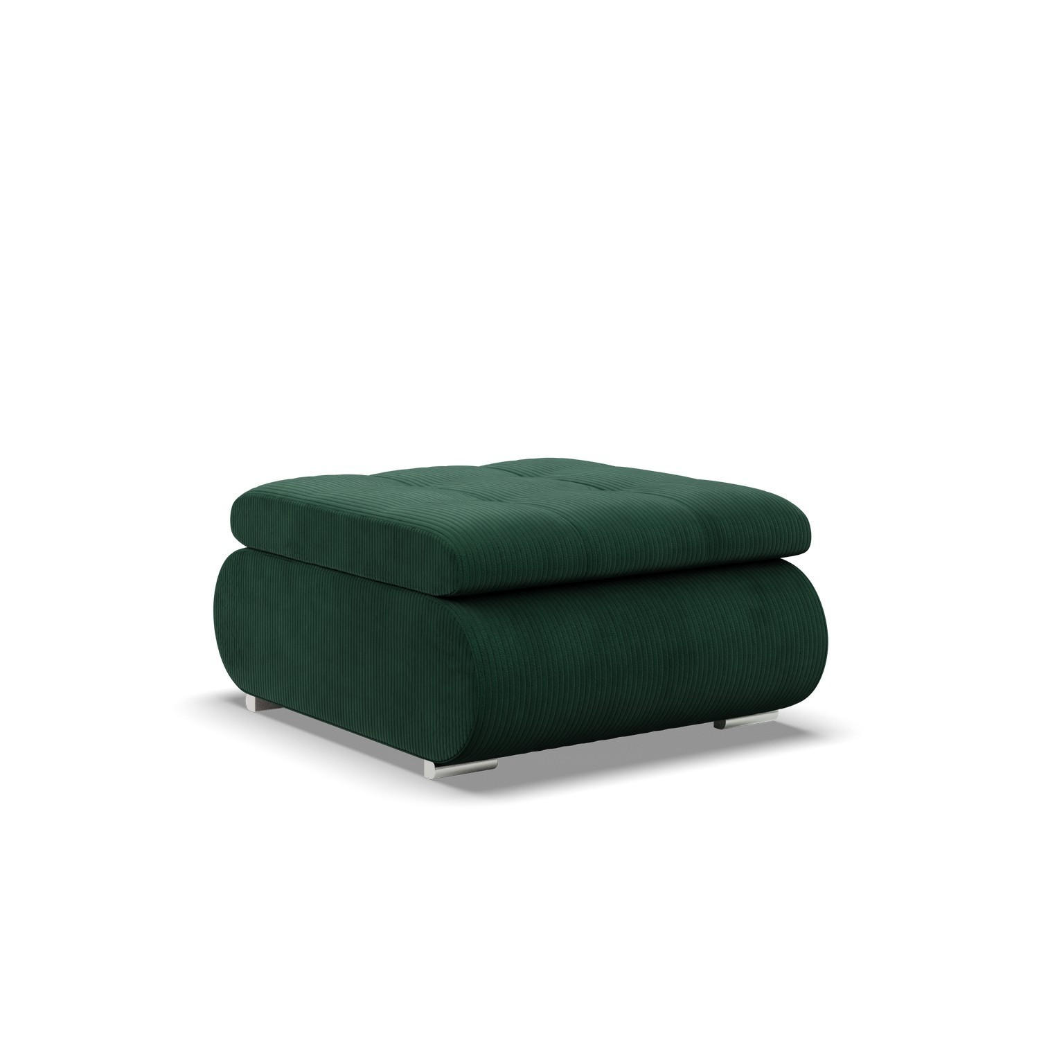 SITZPOUF FÜR DAS WOHNZIMMER FORESTA, Cord - Dunkelgrün - Grün, Textil (88/42/70cm)