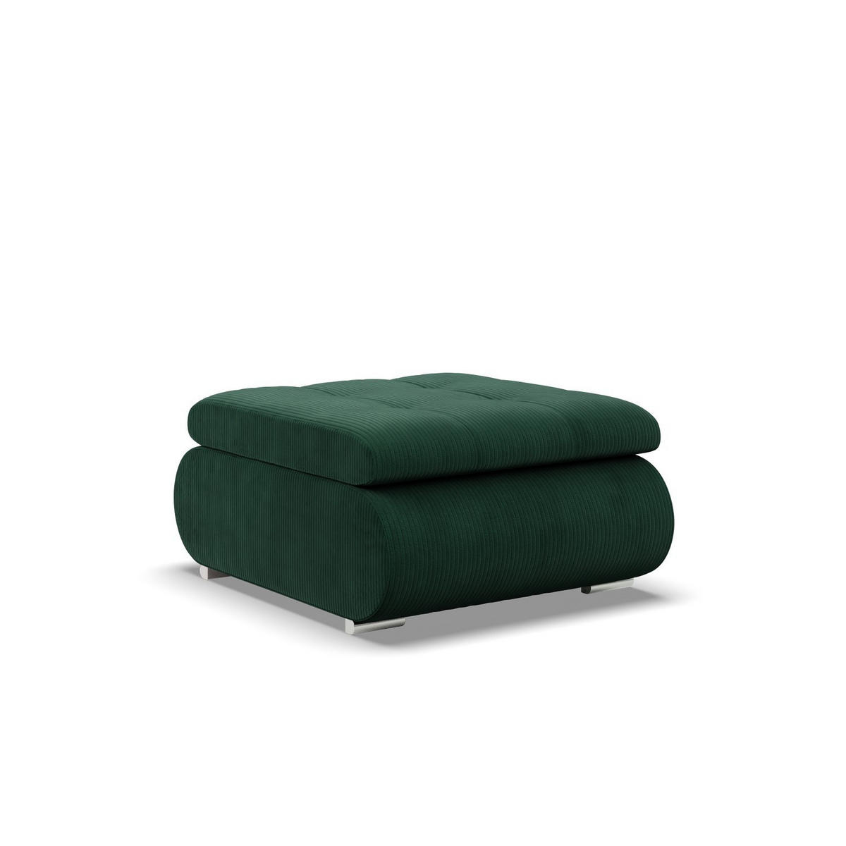 SITZPOUF FÜR DAS WOHNZIMMER FORESTA, Cord - Dunkelgrün - Grün, Textil (88/42/70cm)