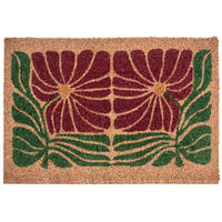FUSSMATTE Bunt 40/60 cm Blume Kokosfasern Tanalian - Multicolor, Textil (40/60cm) - Beliani