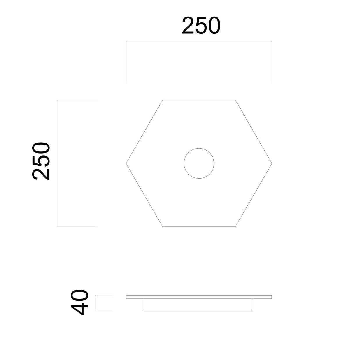 DECKENLEUCHTE River Hex X1 - Pink, Metall (25/25/4cm) - Lumicom