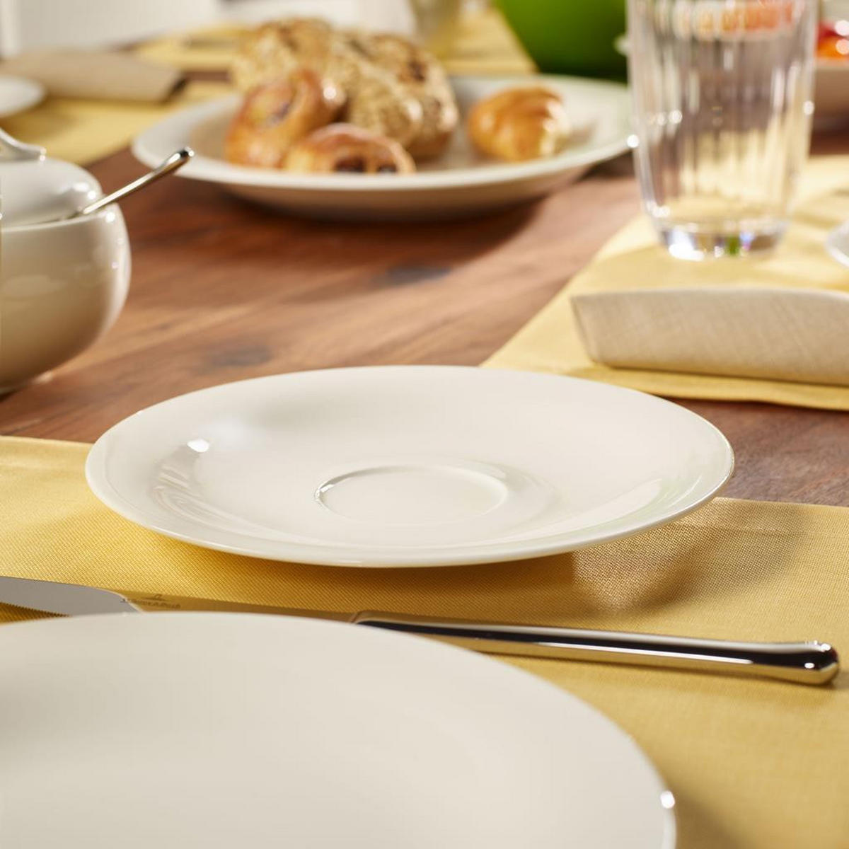 CAPPUCCINOUNTERTASSEN New Cottage Basic weiß ø 19 cm 6er Set - Weiß, Keramik (19cm) - Villeroy & Boch