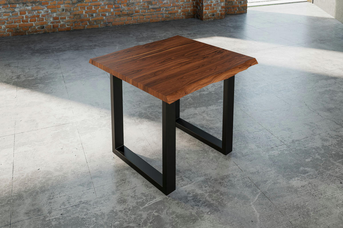 ESSTISCH LAUREN - Nussbaumfarben/Walnussfarben, Holz/Metall (90/90/77cm) - SAM