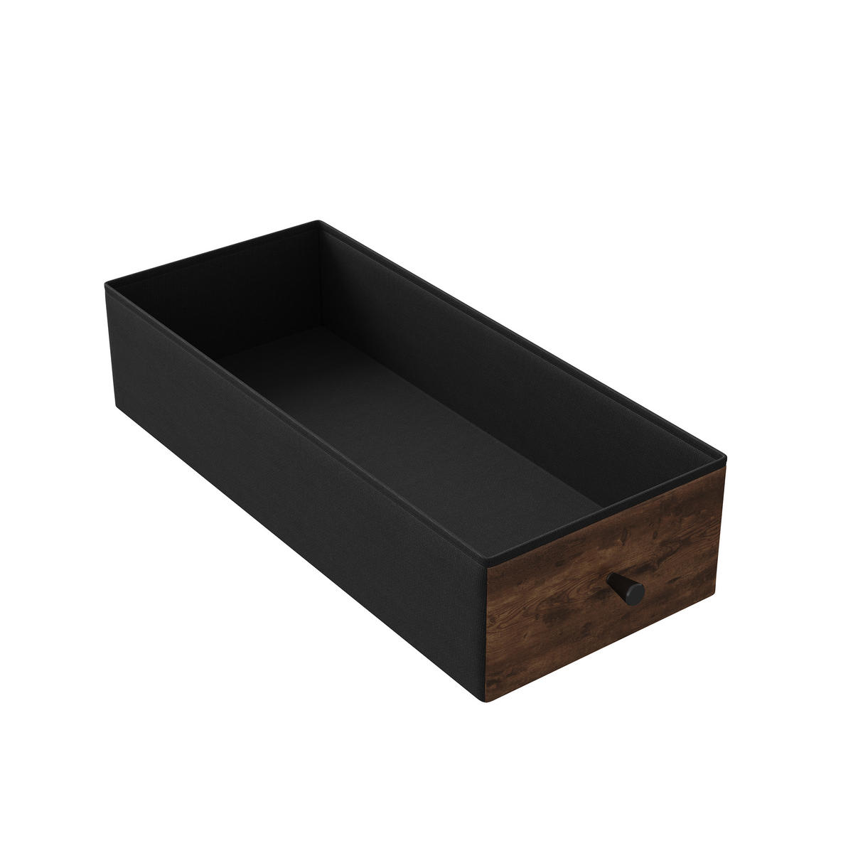 NACHTTISCH Tiger-Motiv, 4 Ebenen, Stoffschubladen, LED, USB & Type-C, App - Schwarz, Holz (28/60.5/58cm) - EuroLiving