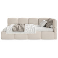 JUGENDBETT Cloudy Creme 120 cm, Chenille - Creme/Schwarz, Kunststoff/Textil (120/200cm) - Selsey