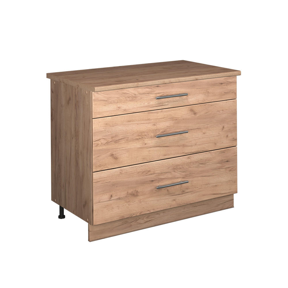 KÖKSUNDERSKÅP Fame-Line, Goldkraft ek/Goldkraft ek, 100 cm, AP Oak Honungsek, Honungsek 82/100/60 cm