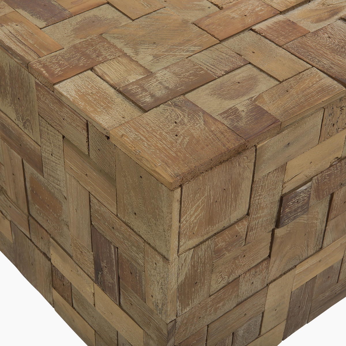 COUCHTISCH Teakholz hellbraun quadratisch 80/80 cm Gambo - Hellbraun, Holz (80/80/33cm) - Beliani