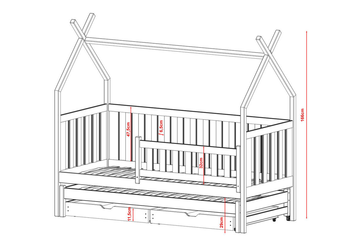 HAUSBETT WEIß - Weiß, Holz (90/200cm) - FURNLUX