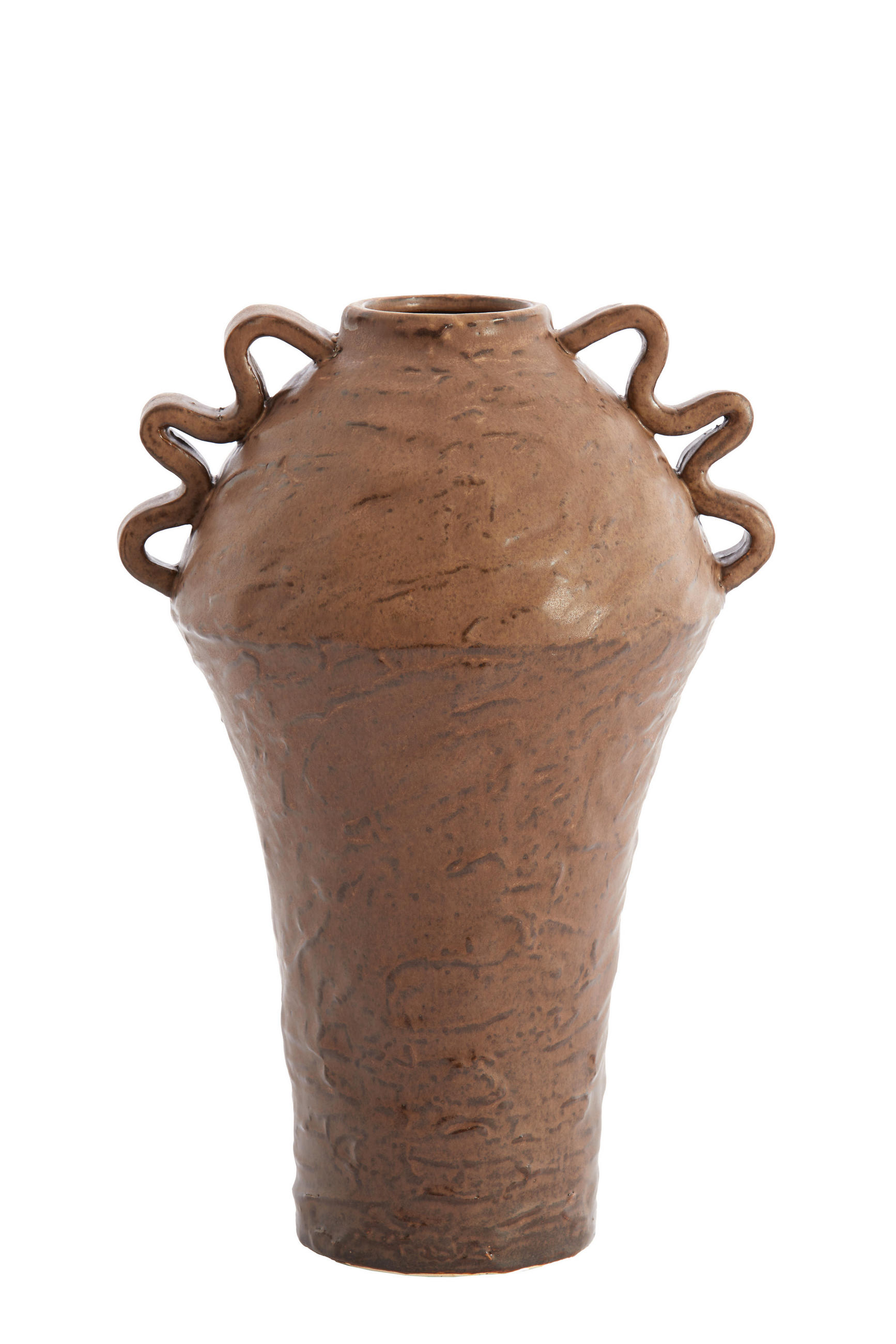 VAZE Volca Braun 25/20/35 cm - Braun, Keramik (35cm) - Light & Living