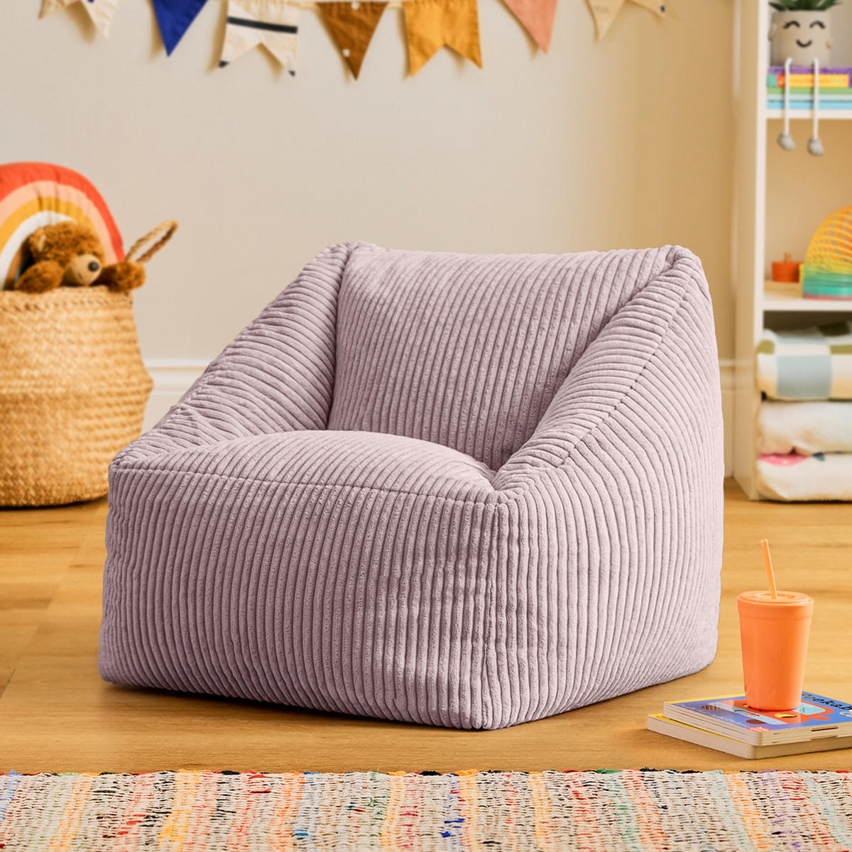SITZSACK Sessel Flauschig für Kinder - Flieder, Textil (55/44/55cm) - icon