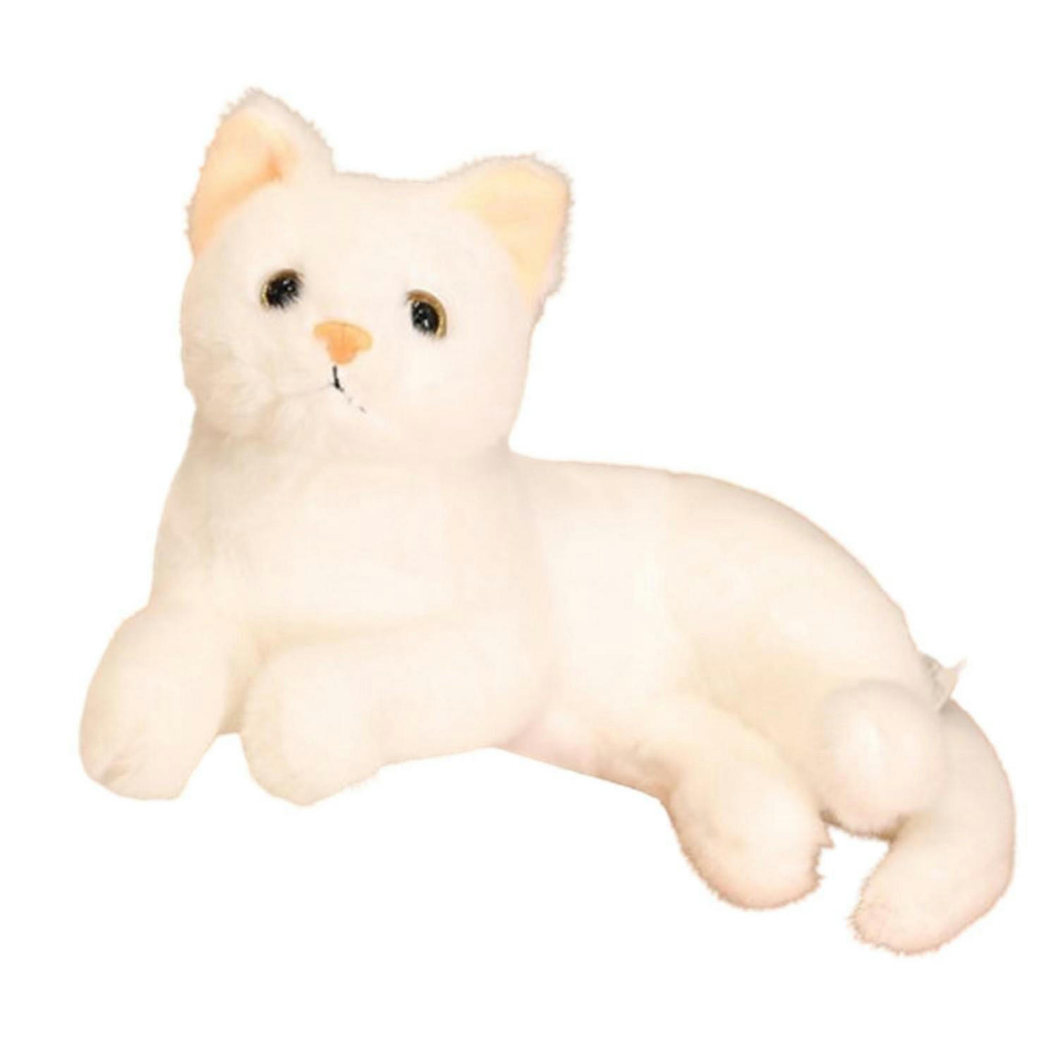 KUSCHELTIER Katze Lebensecht 29 cm Weiß - Weiß, Textil (10/29cm)