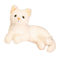 KUSCHELTIER Katze Lebensecht 29 cm Weiß - Weiß, Textil (10/29cm)