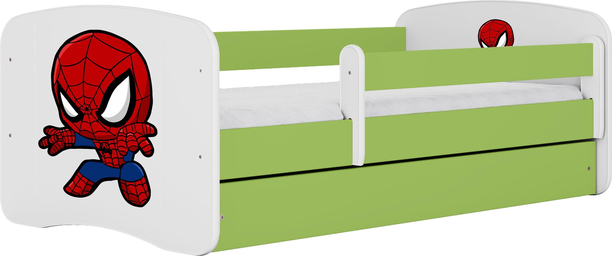 KINDERBETT Emily mit Schublade und Matratze, Grün 70x140 cm - Grün, Holzwerkstoff (140/70cm) - WFL GROUP