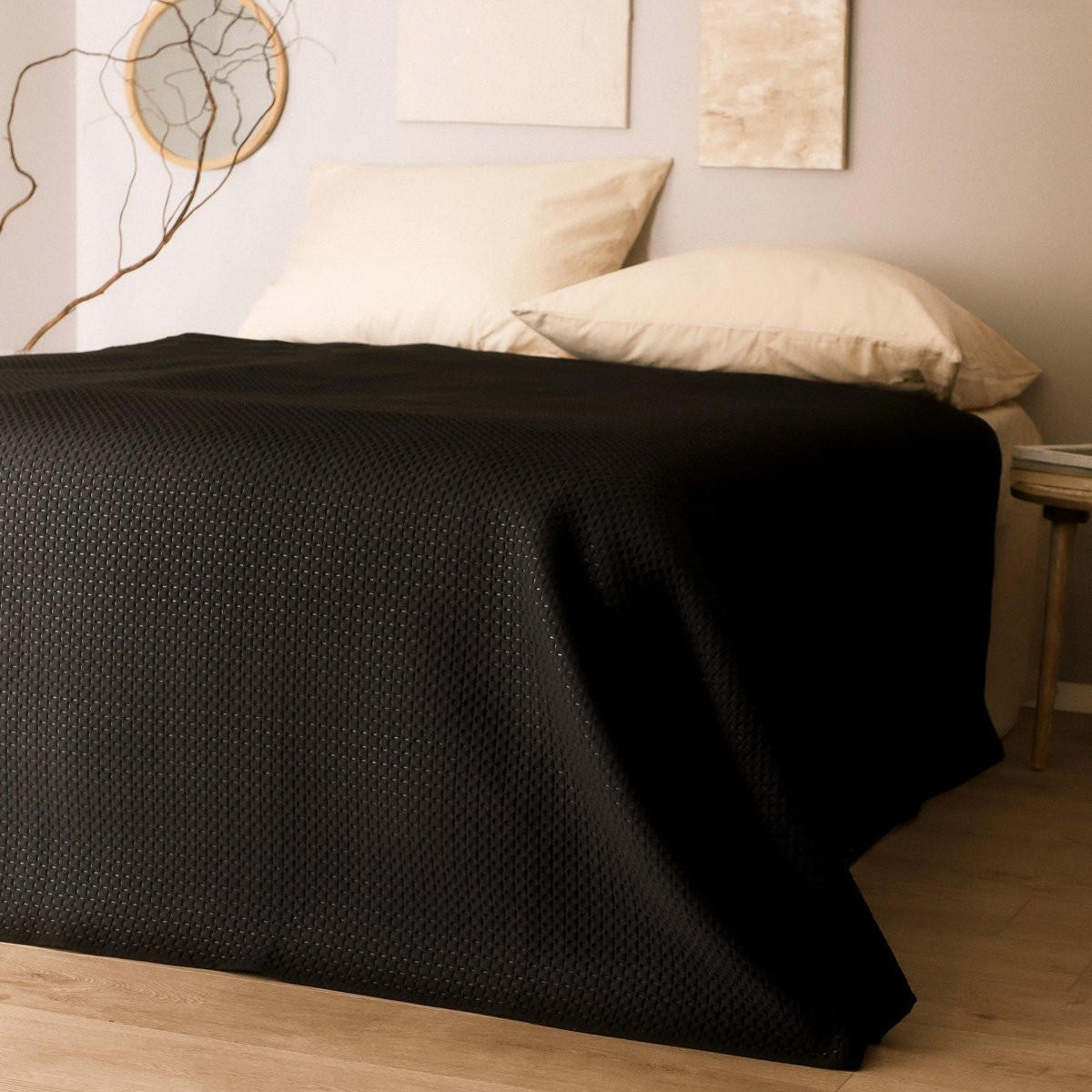 TAGESDECKE Zemi new schwarz 200/220 cm - Schwarz, Textil (200/220cm) - Homla