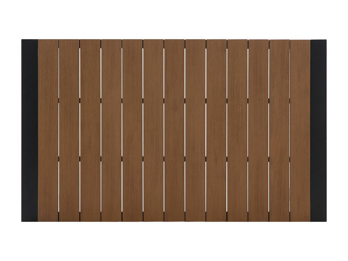 GARTEN-ESSTISCH-SET aus Aluminium: ein Tisch L.150 cm und 4 stapelbare Stühle - Hell-Natur und Anthrazit - NYROS von MYLIA - Anthrazit, Metall - Vente-Unique