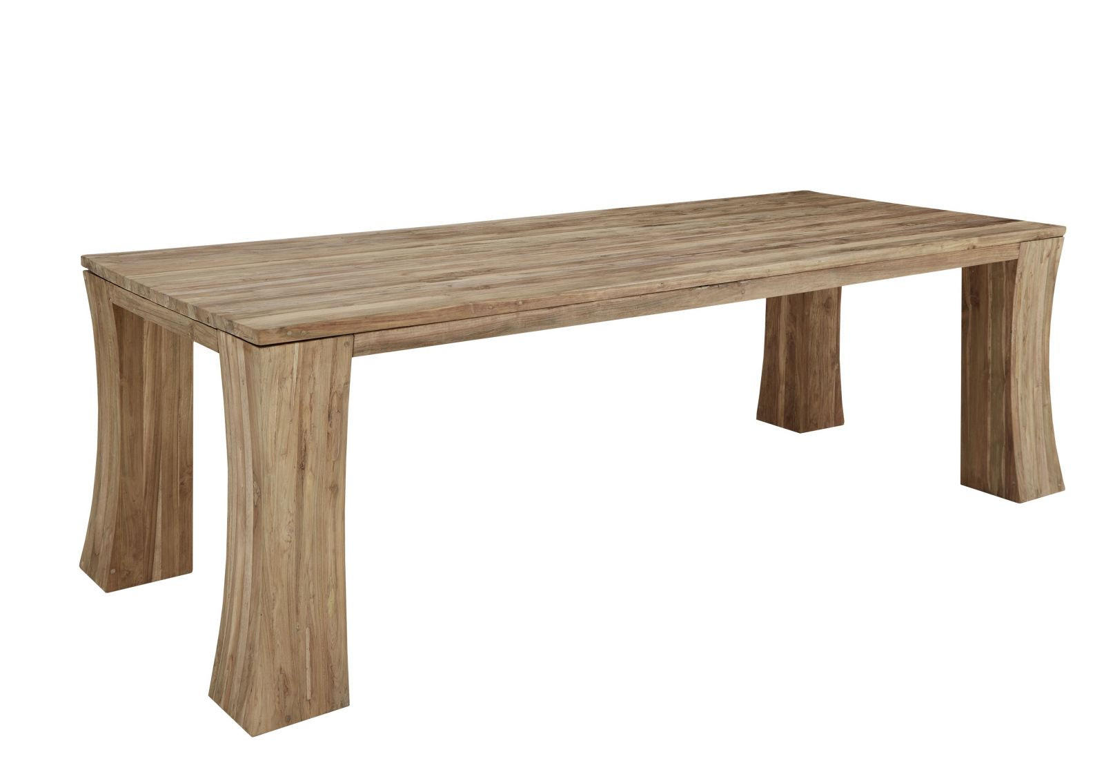 ESSTISCH TEAK 200x100x78 natur unbehandelt BASSANO #107 - Naturfarben, Holz (200/100/78cm) - Massivmoebel24