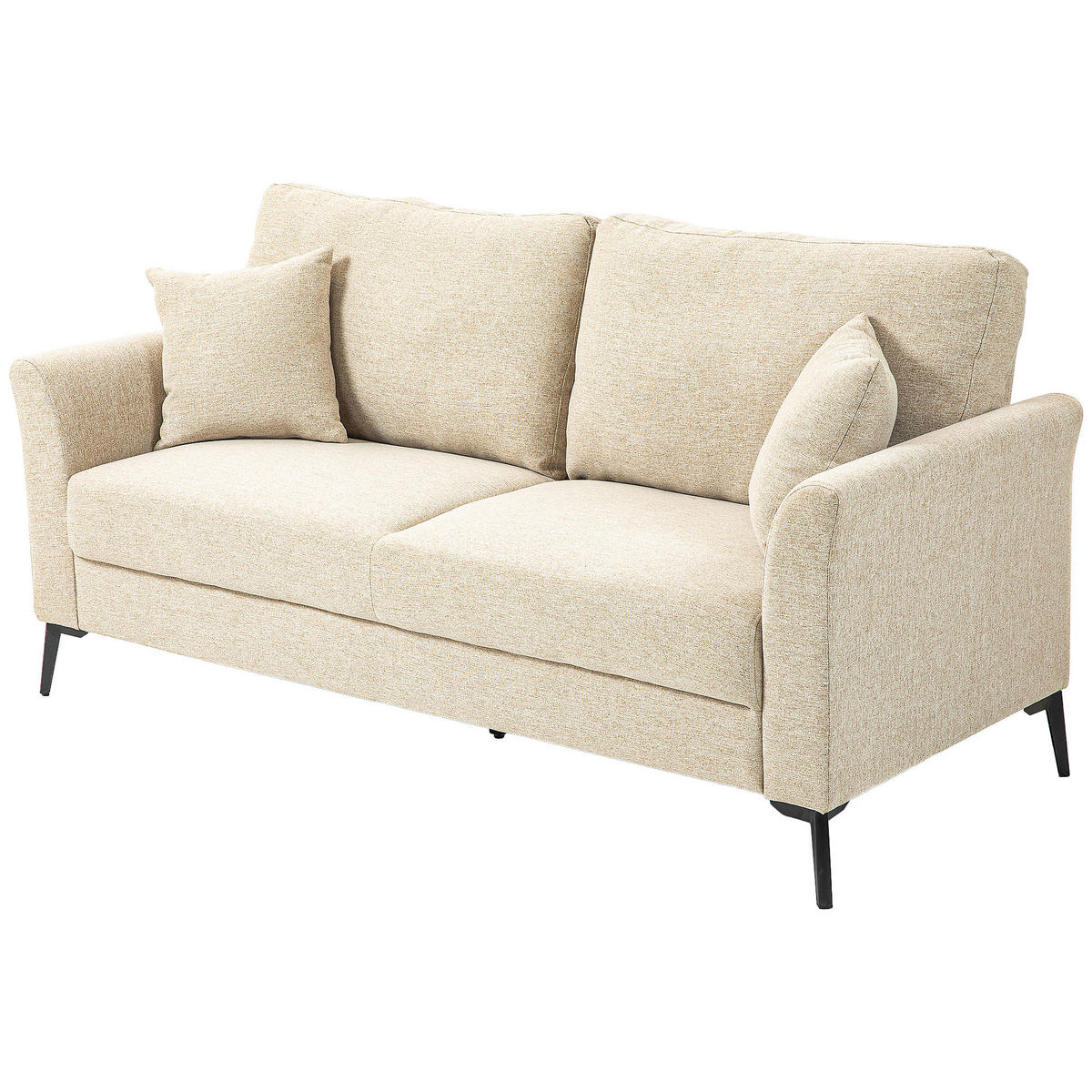 2-SITZER-SOFA DE-06468 Mit Leinenoptik, dicke Polsterung, bis 360 kg Beige - Beige, Holz/Textil (179/89/80cm) - ComfortXL