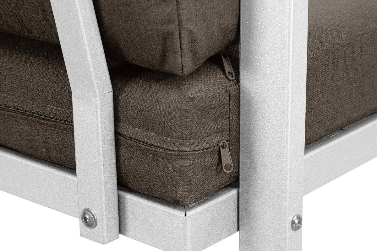 TERRASSENMÖBEL FRENA im Loft-Stil, weiß - Beige/Weiß, Metall - KONSIMO®