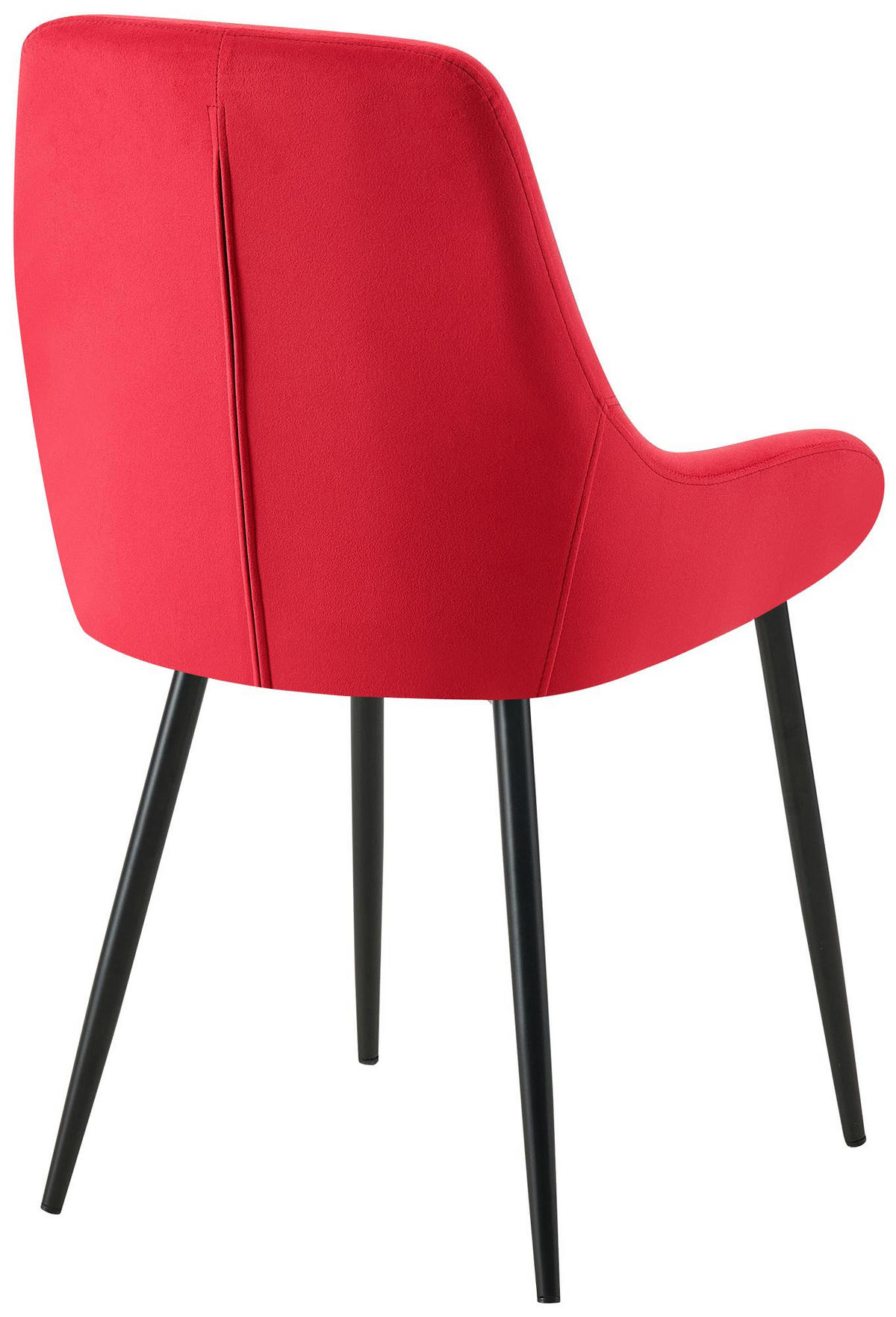 STUHL Samt Rot - Rot/Schwarz, Textil (50/86/53cm) - CLP