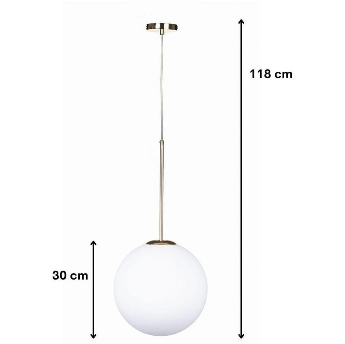 PENDELLEUCHTE Paris - Goldfarben/Weiß, Glas/Metall (30/30/118cm) - kiki design