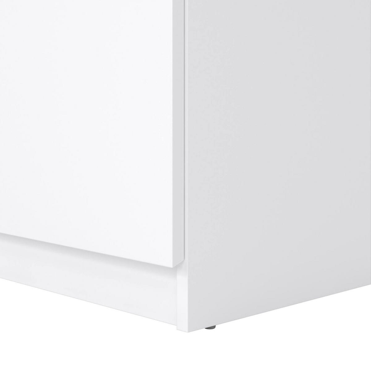 NACHTTISCH Glänzendes Weiß, Eiche 40/40.4/70.1 cm - Weiß, Holzwerkstoff (40.4/70.1/40cm) - DMORA