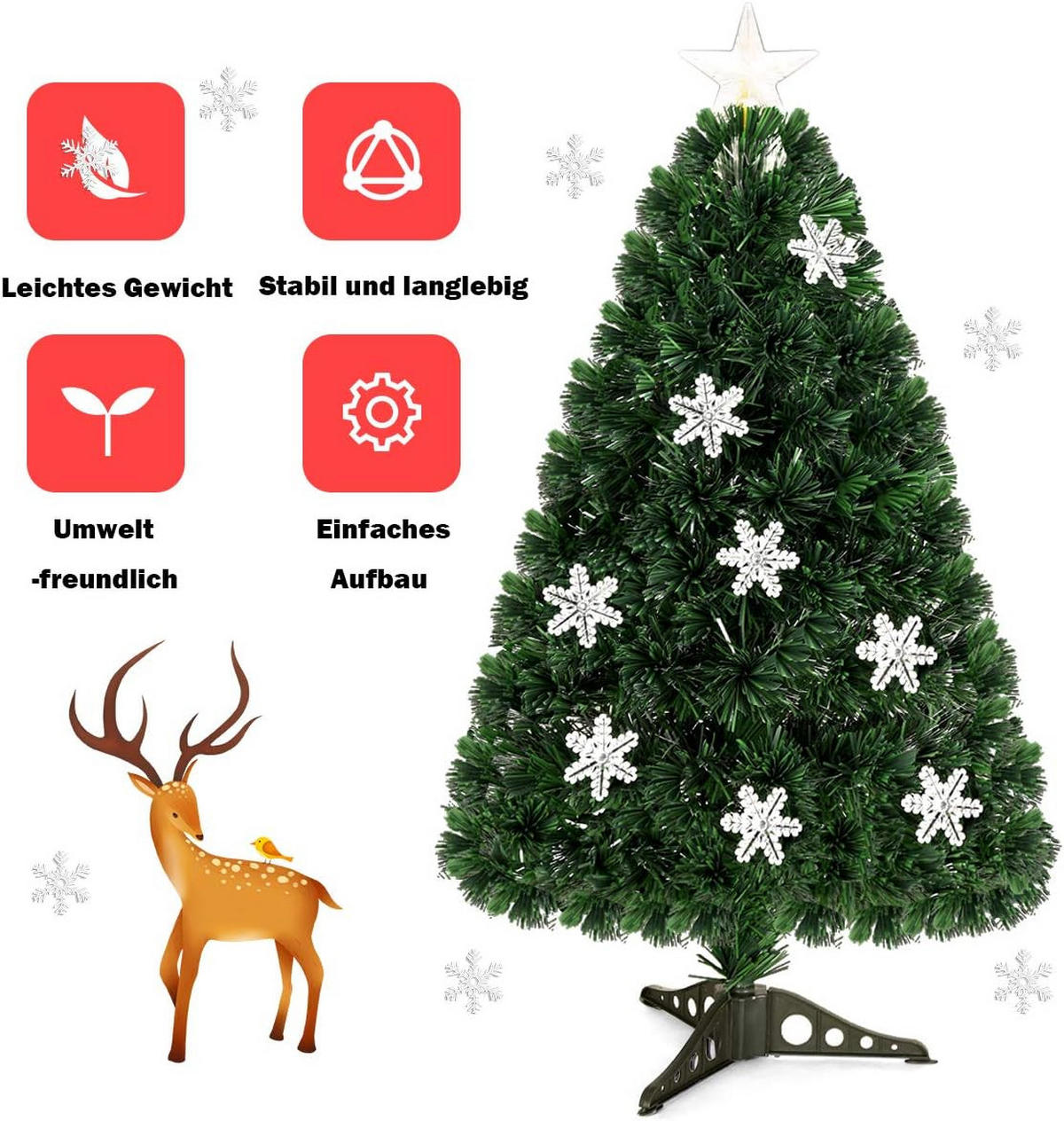 WEIHNACHTSBAUM Grün - Grün, Kunststoff (90cm) - COSTWAY
