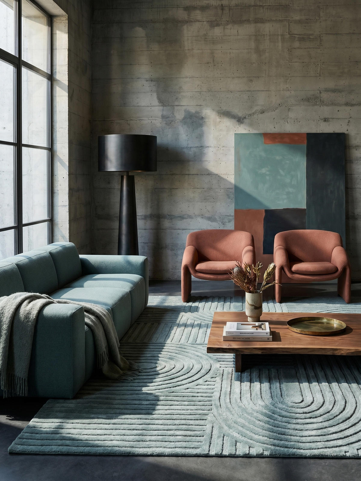 WOLLTEPPICH LEVEN 160/230 cm - Blau, Textil (230/160cm) - KADIMA DESIGN