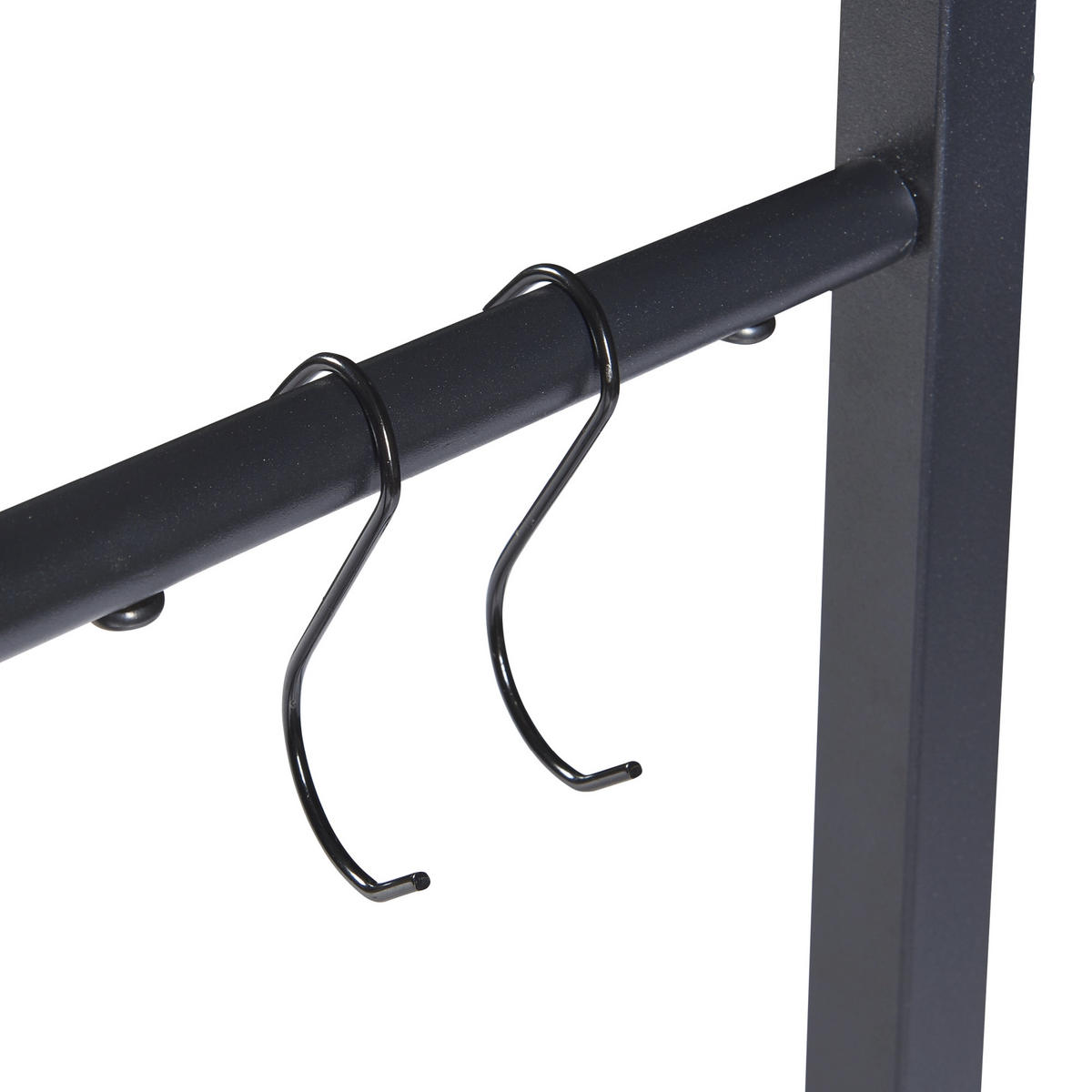 KAMINHOLZREGAL Kasan - Schwarz, Metall (65/150/25cm) - [en.casa]