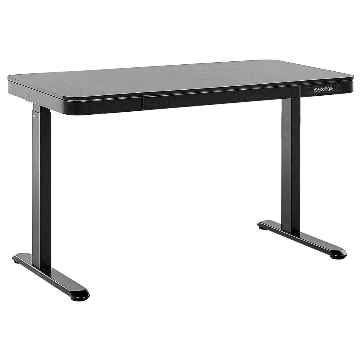 SCHREIBTISCH schwarz 120/60/72-122 cm Kenly - Schwarz, Holzwerkstoff (60/120/72cm) - Beliani