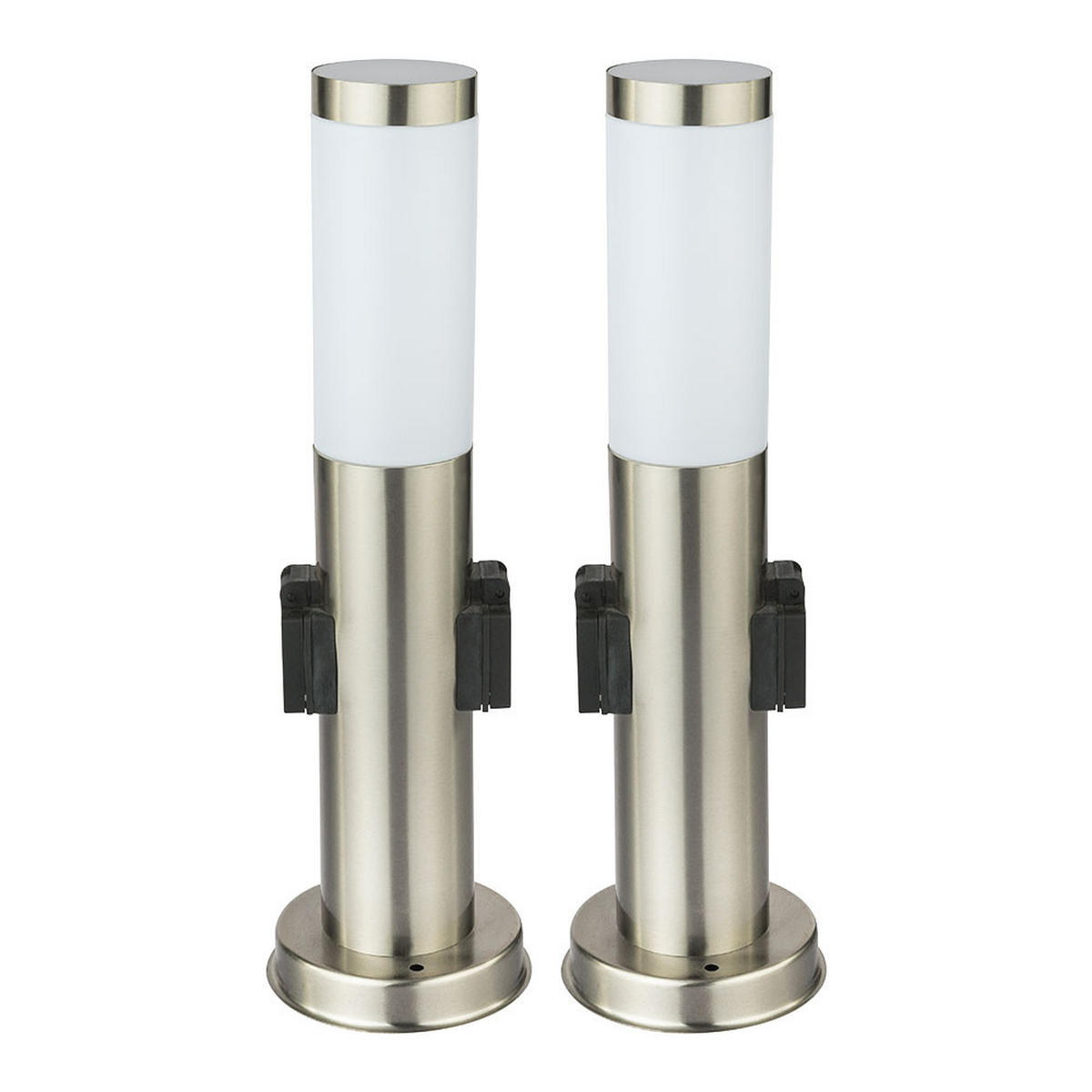LED STEHLEUCHTE Silber Modern 2er Set - Silberfarben, Metall (8/8/45cm) - Globo Lighting