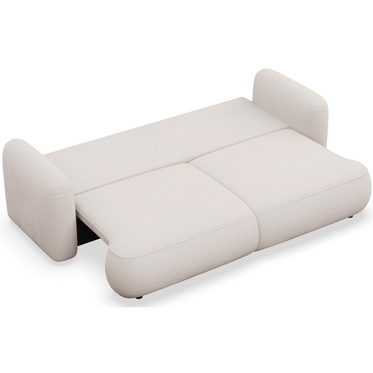 3-SITZER SCHLAFSOFA Tvoya Hellbeige Chenille - Ecru/Schwarz, Kunststoff/Textil (253/82/110cm) - Selsey