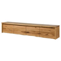 LOWBOARD Wildeiche 220x40x40 natur geölt PURE OAK #120 - Braun, Holz (220/40/40cm) - Massivmoebel24
