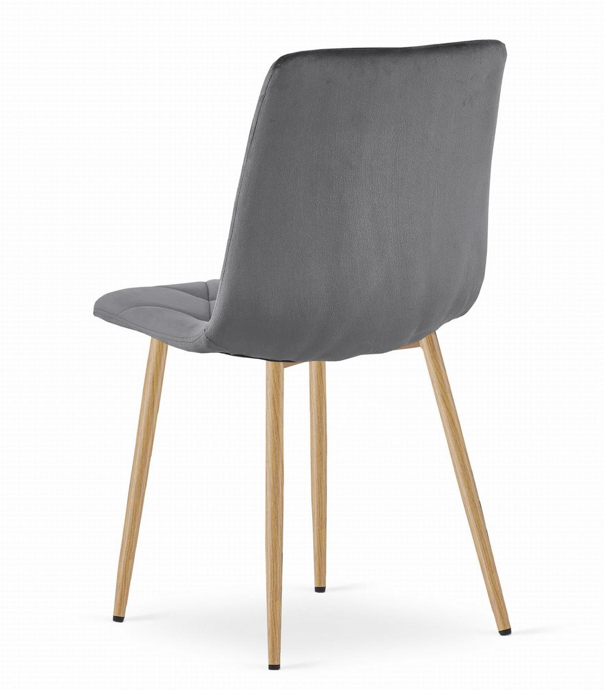 ESSZIMMERSTUHL 4er Set Dunkelgrauer Velours, Gepolsterte Sitzfläche, Holzbeine, Modernes Design - Grau, Textil (46/89/40cm) - Best For Home