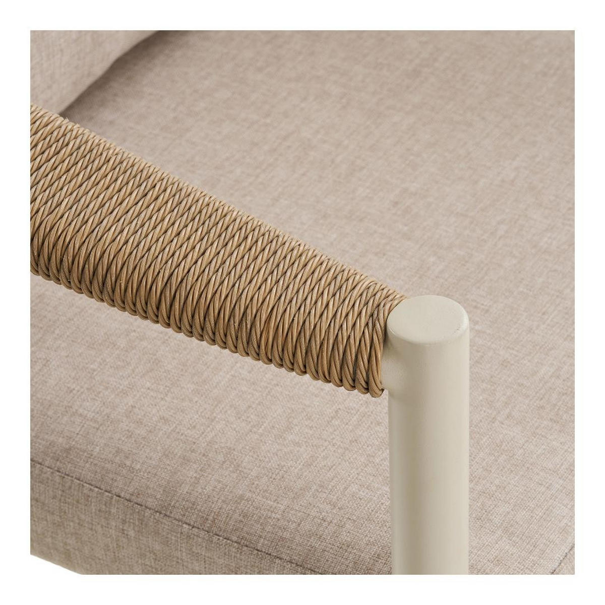 LOUNGE-SET, Bella, Tisch Natur, Stühle Sand, Metall / Polyester, 109 x 56 x 42 cm, 5-teilig - Naturfarben, Metall - ebuy24
