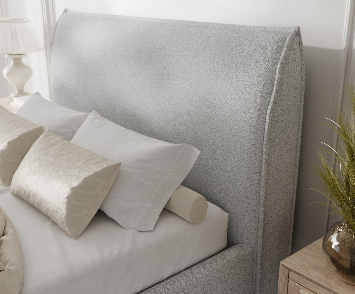 POLSTERBETT Mira 120/200 cm Hellgrau im Riva Stoff - Hellgrau/Naturfarben, Holz/Holzwerkstoff (120/200cm) - AltaBeds