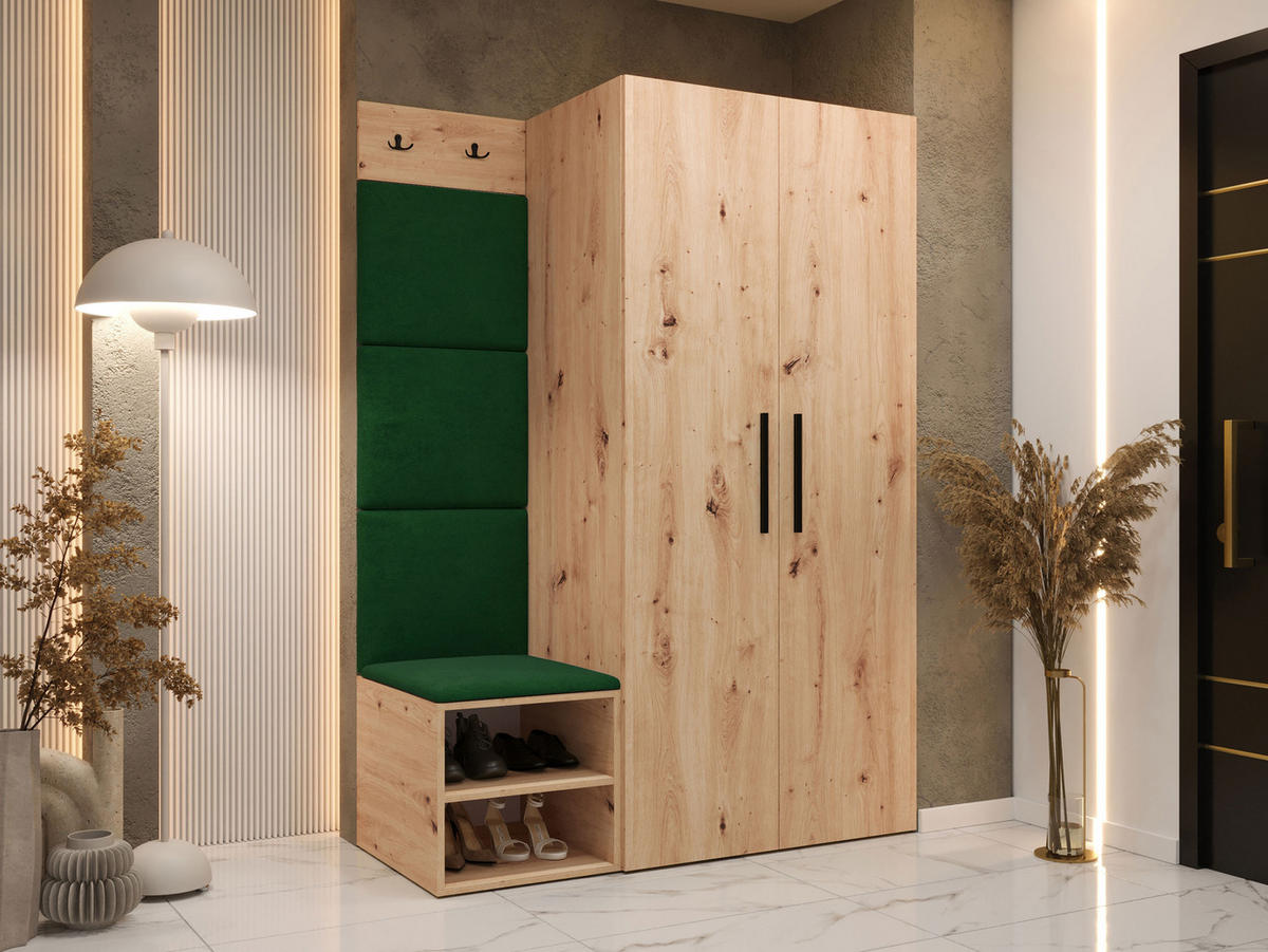 GARDEROBEN-SET Medi IV - Schwarz/Eiche Artisan, Holzwerkstoff/Kunststoff (80/191/50cm) - MIRJAN24