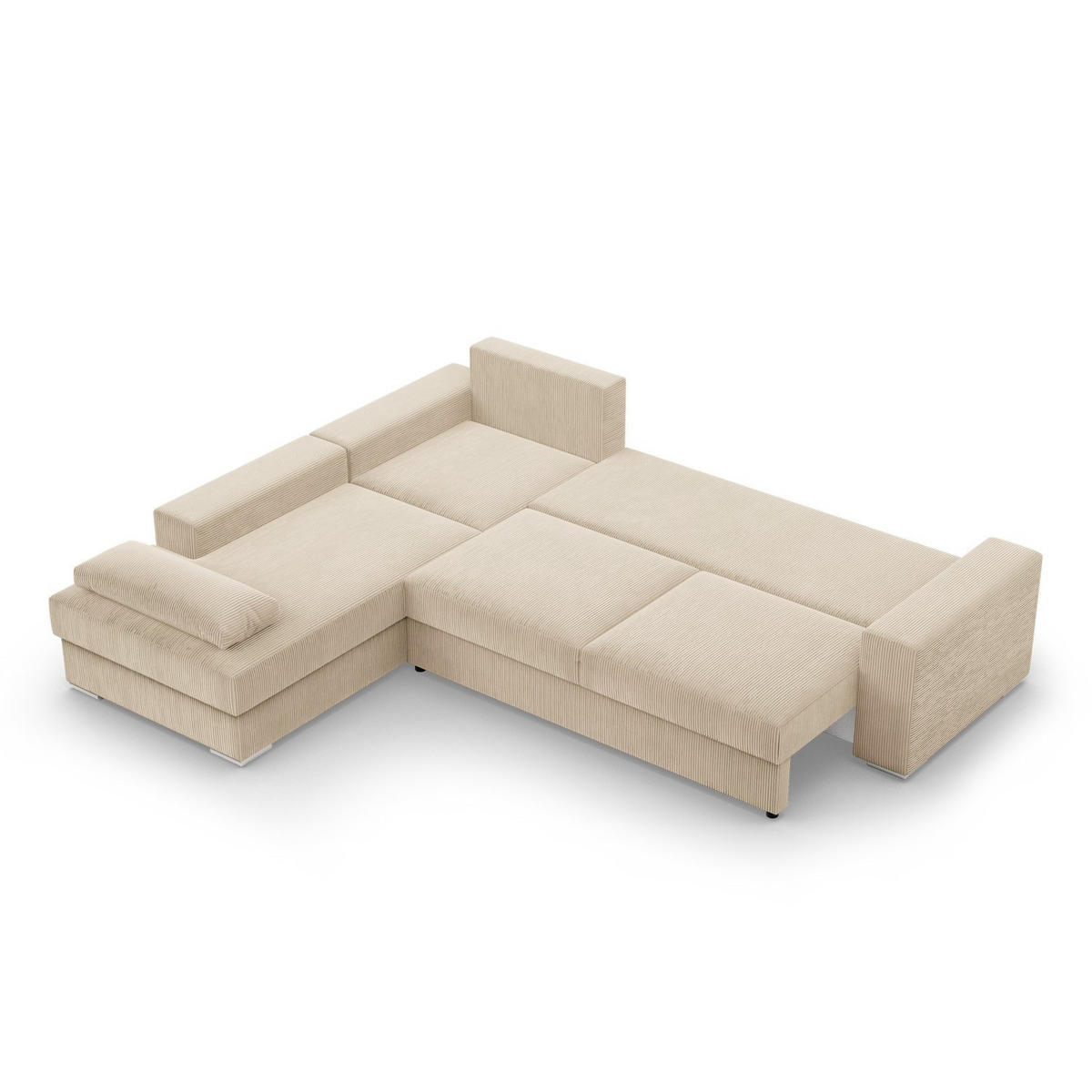 ECKSOFA MIT SCHLAFFUNKTION VELANO Beige - Beige, Textil (231/287cm) - Mebligo
