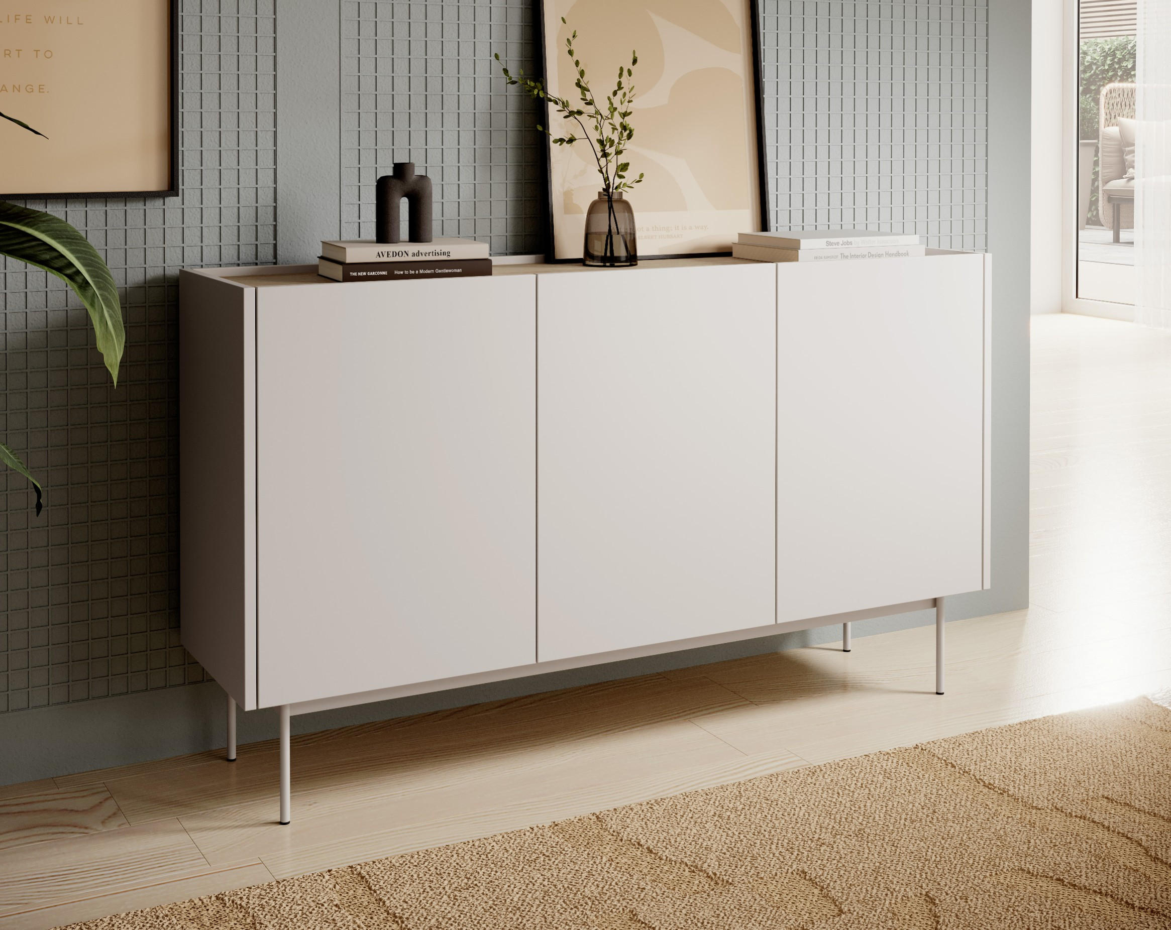 HOCHWERTIGE Kommode aus Kaschmir - modernes Design und praktische Aufbewahrung - Kaschmir, Holzwerkstoff (144/83/37cm)