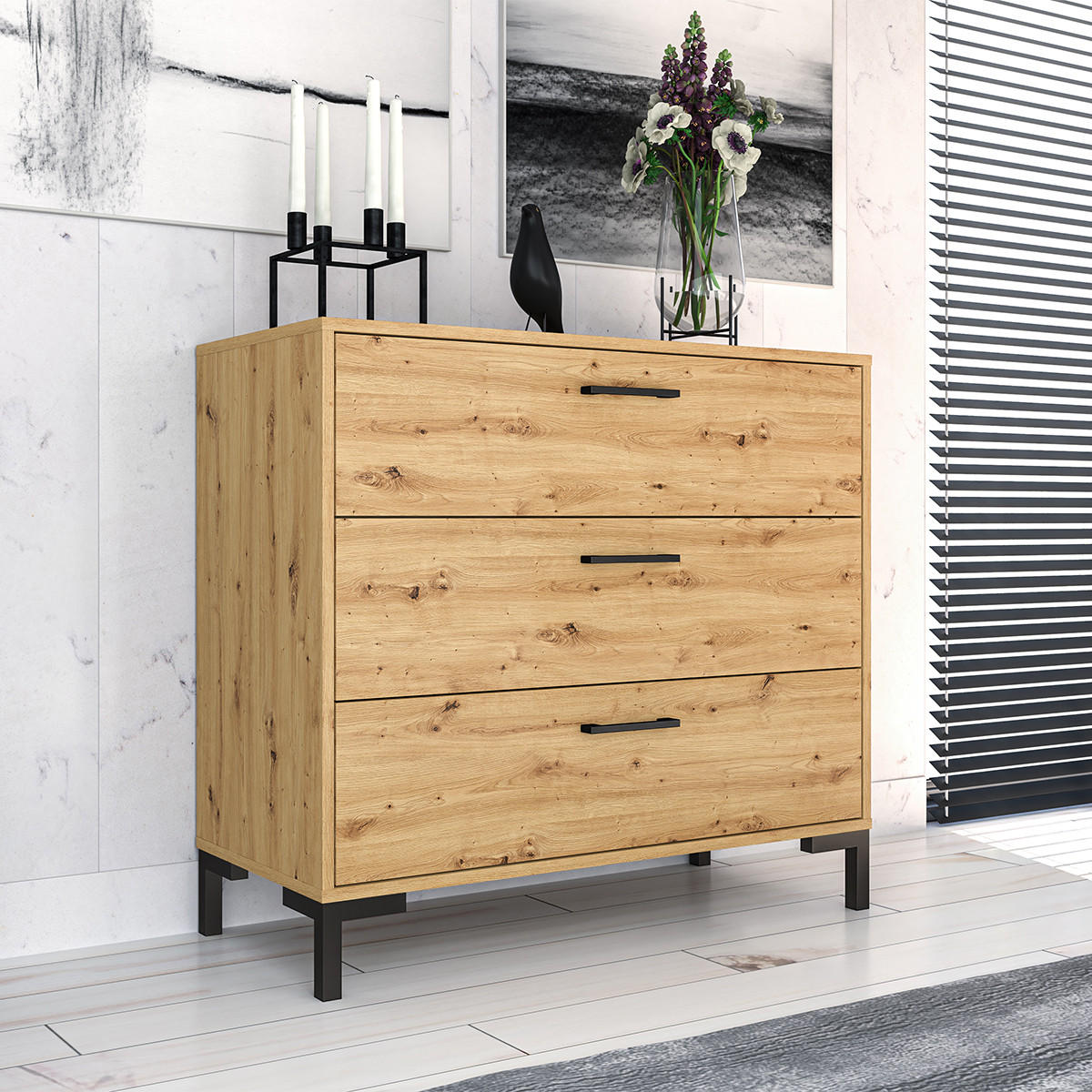 KOMMODE Liora Holz - Braun, Holzwerkstoff (92/83/40cm) - Petits-meubles