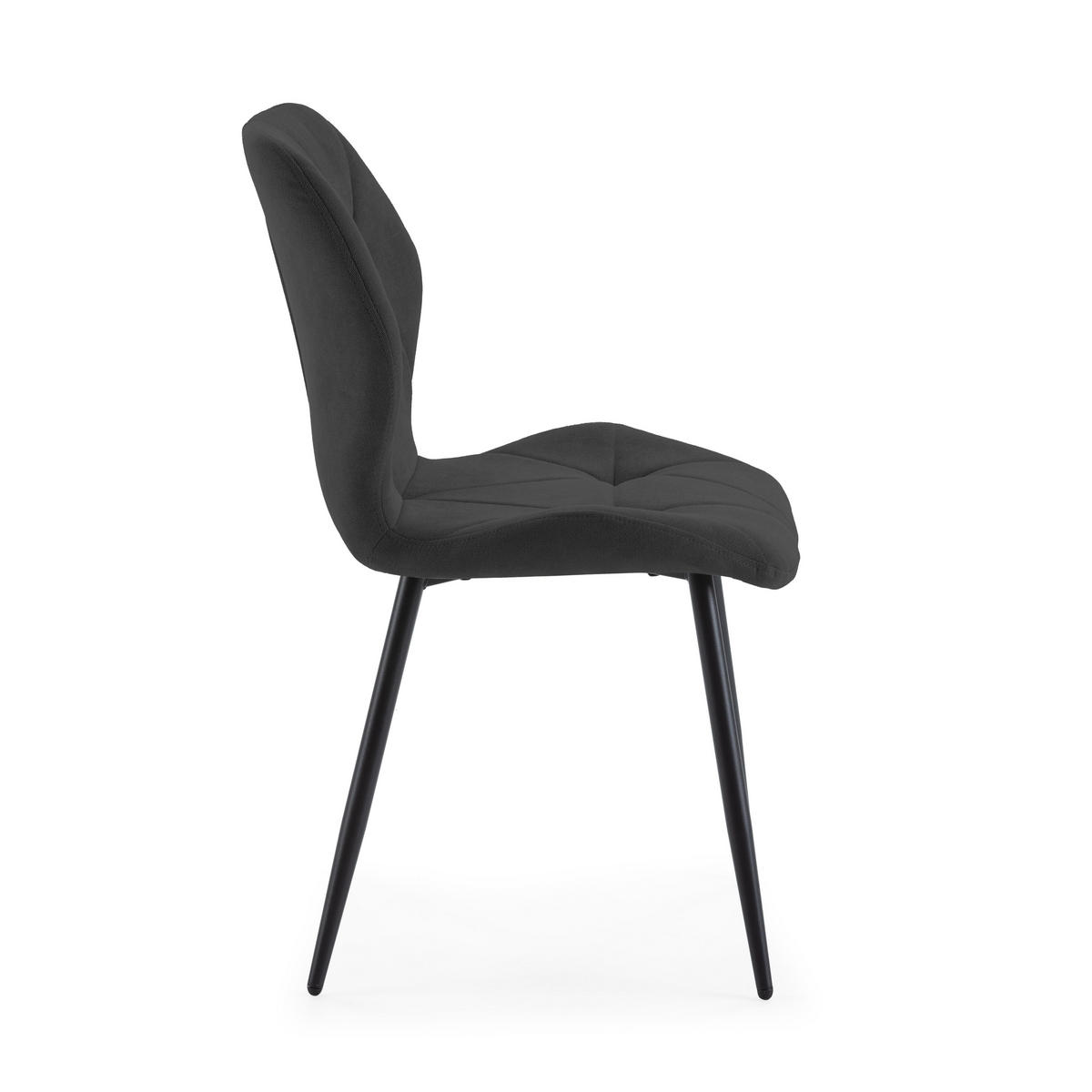 ESSZIMMERSTUHL Luna Schwarz 47/57/48 cm 4er-Set - Schwarz, Textil (57/48/47cm) - Calicosy