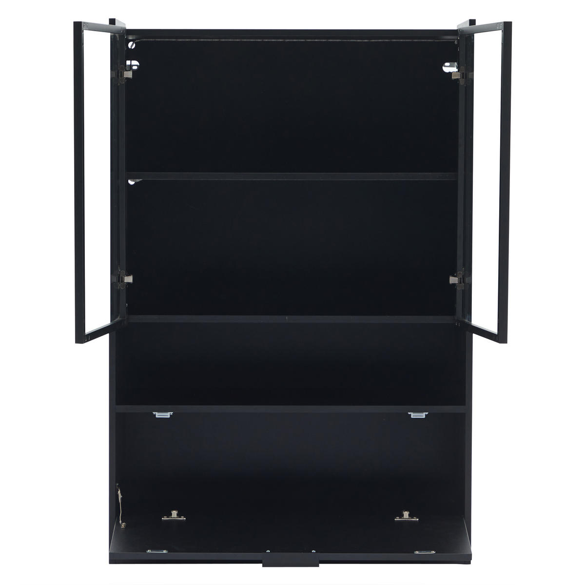 VITRINE Schwarz 80/35/120 cm - Schwarz, Holzwerkstoff (80/120/35cm) - PANGIVO
