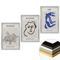 WANDBILDER 3er Set - 40x60 cm Silberner Rahmen - Abstrakte minimalistische Poster - Silberfarben, Kunststoff (40/60cm) - ArtPrintCave
