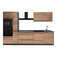 KÜCHENZEILE R-Line, Goldkraft Eiche/Anthrazit, 310 cm Arbeitsplatte Anthrazit - Honigeiche/Anthrazit, Holzwerkstoff (310/206.8/60cm) - Vicco