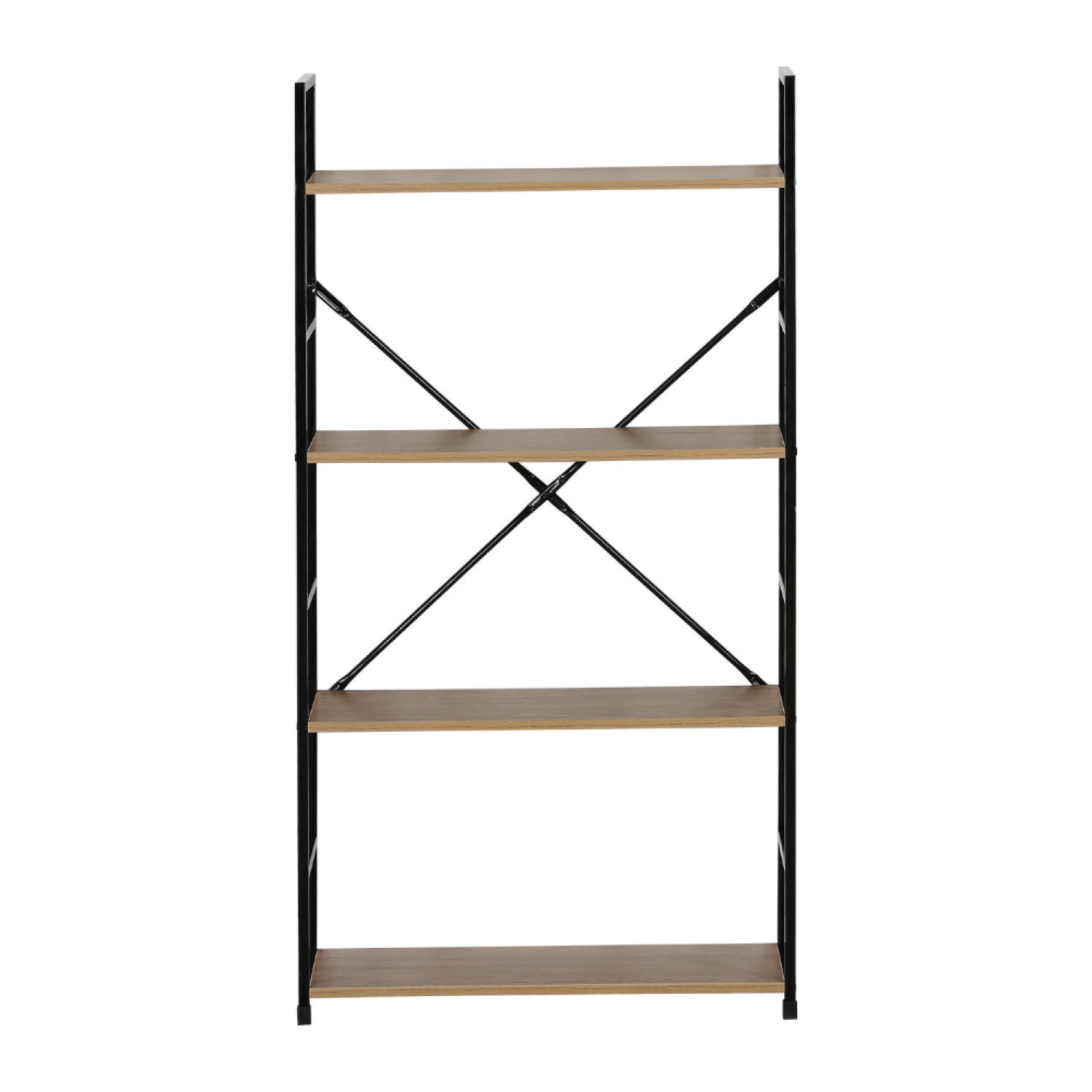 REGAL Tyda Eiche und Schwarz 4 Fächer 112 cm - Braun, Holzwerkstoff (58/112/23cm) - Concept Usine