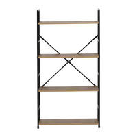 REGAL Tyda Eiche und Schwarz 4 Fächer 112 cm - Braun, Holzwerkstoff (58/112/23cm) - Concept Usine