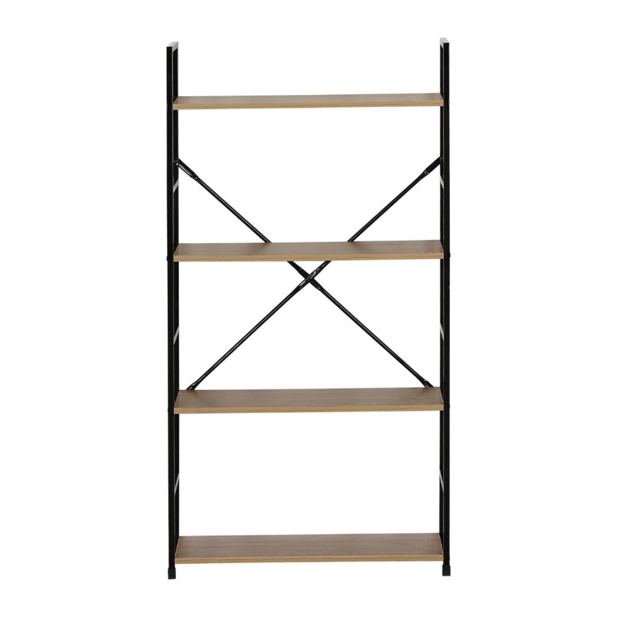 REGAL Tyda Eiche und Schwarz 4 Fächer 112 cm - Braun, Holzwerkstoff (58/112/23cm) - Concept Usine