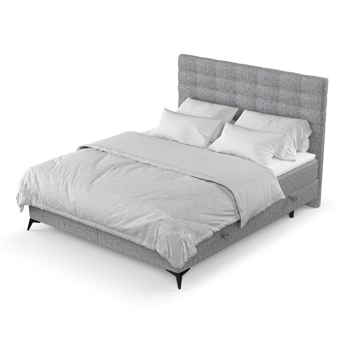 BOXBETT Niro 140/200 cm Grau im Riva Stoff - Schwarz/Grau, Holz/Holzwerkstoff (140/200cm) - AltaBeds