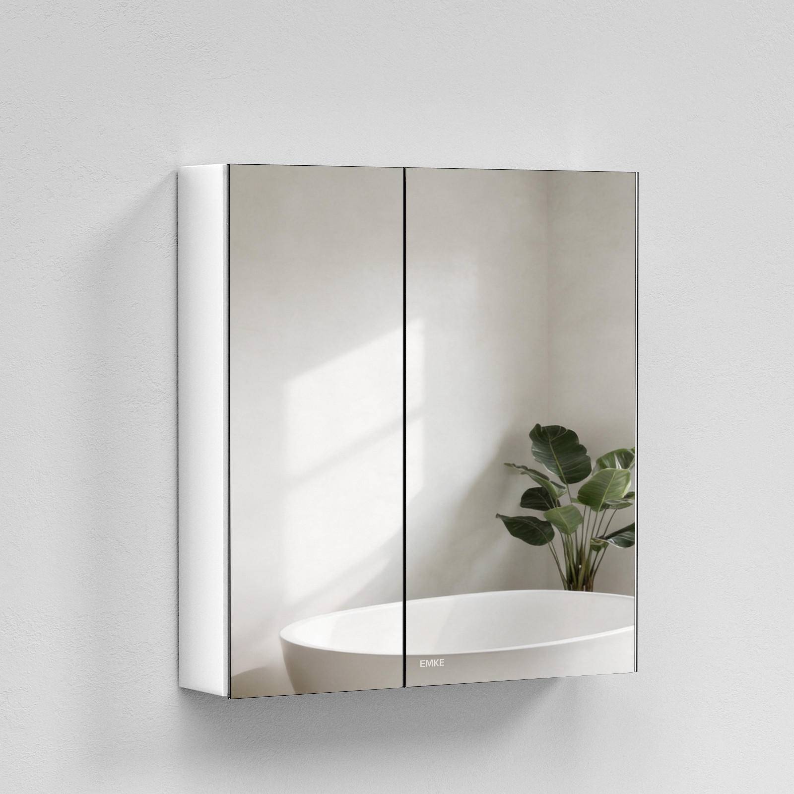 SPIEGELSCHRANK Weiß 75/65/14,5 cm - Weiß, Metall (75/65/14.5cm) - EMKE