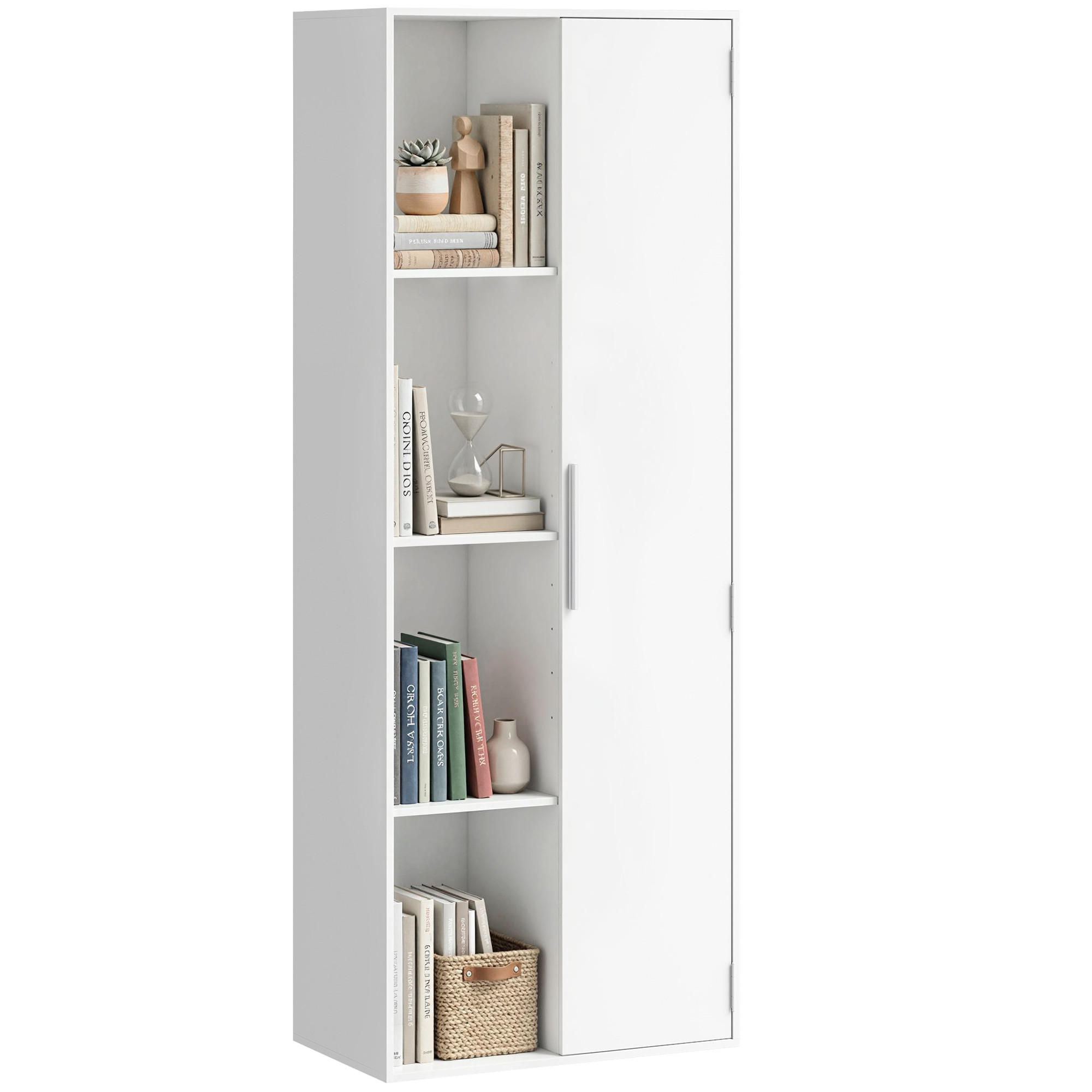 BÜCHERREGAL Weiß 60.0/35.0/160.0 cm - Weiß, Holzwerkstoff (35/160/60cm)