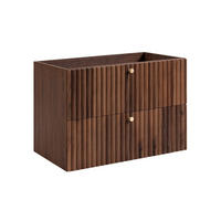 WASCHBECKENUNTERSCHRANK BELLO geriffelt Walnuss 80/57/46 cm - Walnussfarben, Holzwerkstoff/Metall (80.2/57/46cm) - Rodan